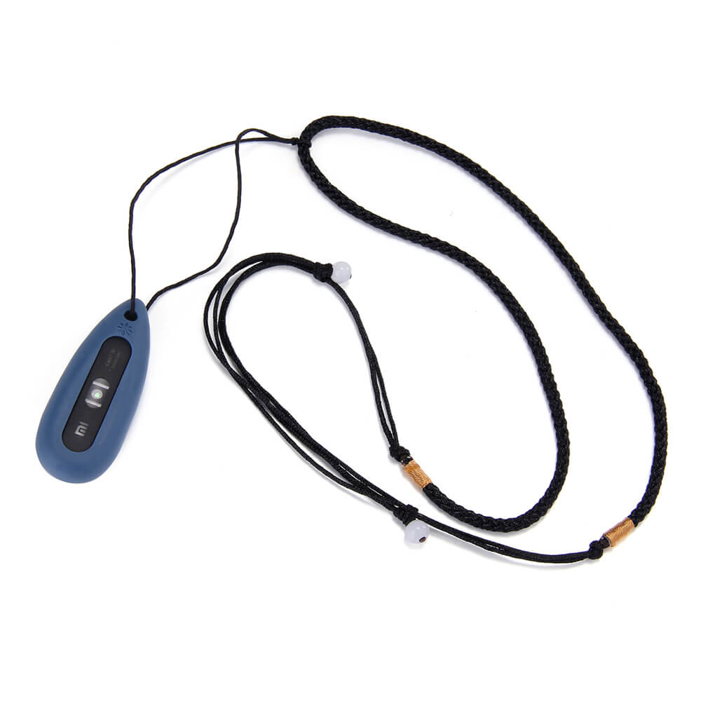 New Water Drop-shaped Silicone Necklace Pendant Case for Xiaomi Miband / 1S Smart Bracelets - Deep Blue