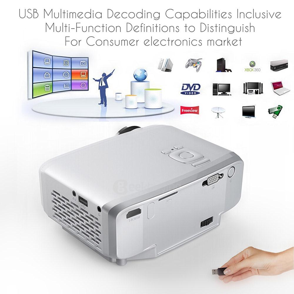 GP9S Mini LED Projector Home Theater Projector 1080P 800 Lumens 800x480 SD/HDMI/VGA/AV/USB