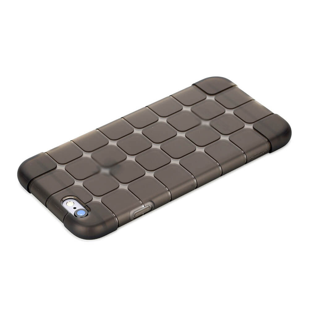 ROCK Cube Series TPU Phone Case For iPhone6 / 6S 4.7inch Shockproof Protective Back Cover - Transparent Black