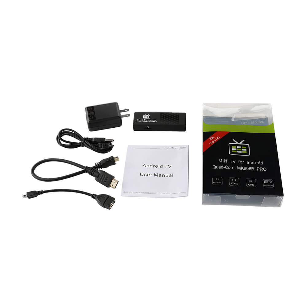 MK808B Pro 4K TV Dongle Amlogic S905 64Bit Quad Core Android 5.1 Mini PC 1G/8G WIFI H.265 HW Decoding Bluetooth DLNA Miracast - Black