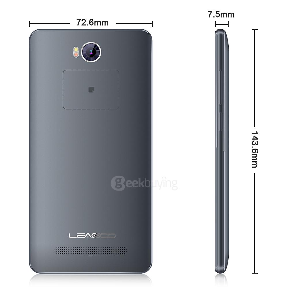 LEAGOO ALFA 2 5.0inch IPS HD Android 5.1 Smartphone MT6580 Quad Core 1.3GHz 1GB RAM 16GB ROM 3G GPS 13.0MP Camera - Gray