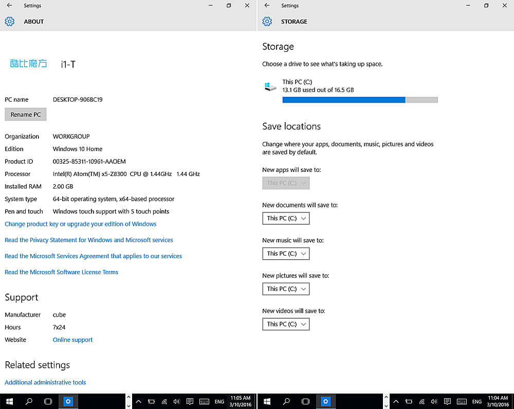 [Spain Stock] Cube iWork8 Ultimate Dual OS Windows10 + Android5.1 8 inch 2GB/32GB Tablet PC Intel Cherry Trail Z8300 Quad Core 1.84GHz IPS 1280*800 HDMI - White