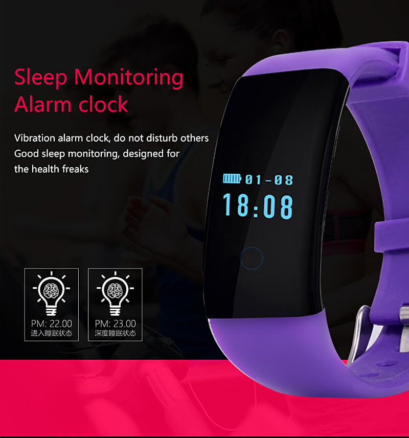 D21 DFit Smart Bracelet Heart Rate Monitor Fitness Tracker Bluetooth 4.0 IP66 Sports Smartband For iOS Android - Pink