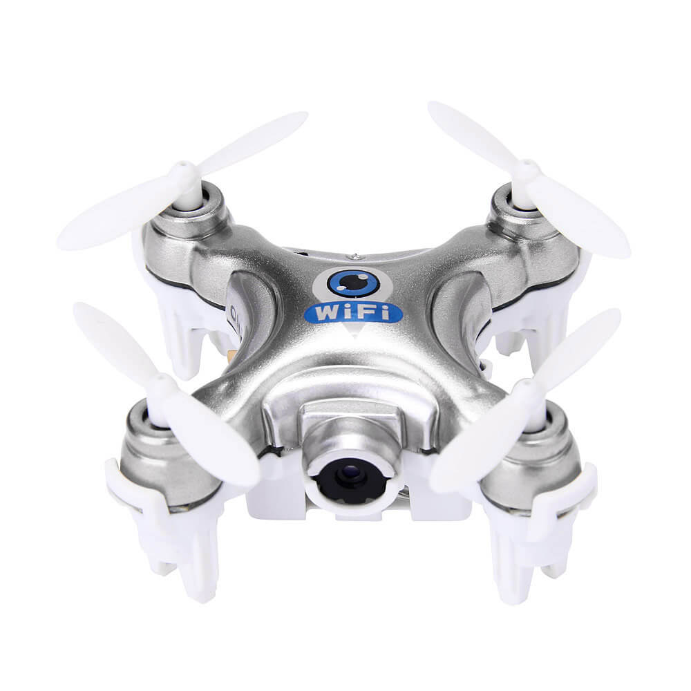 Cheerson CX-10W CX10W Mini Wifi FPV 0.3MP Camera LED 3D Flip 2.4G 4CH 6 Axis RC Quadcopter RTF - Dark Gray
