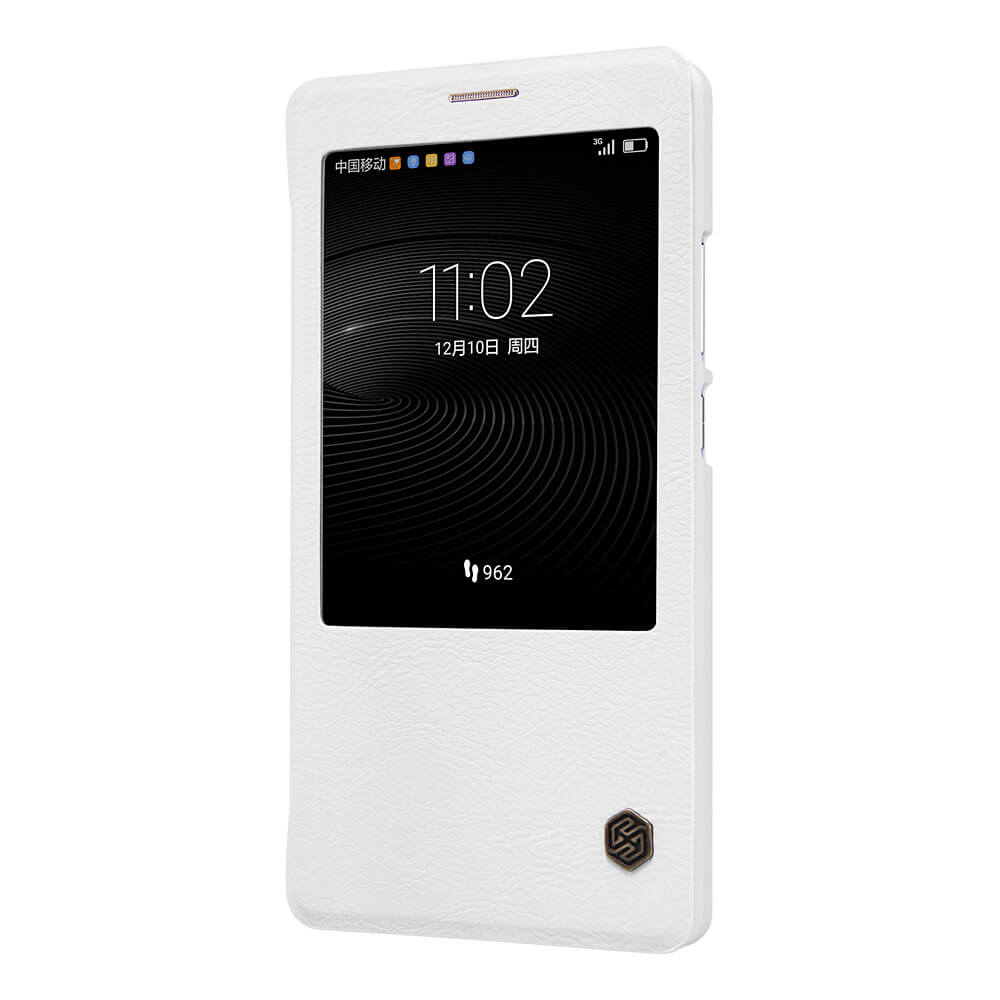 NILLKIN Leather Case For HUAWEI Ascend Mate 8 Protective Flip Cover Phone Shell Smart Sleep With Window - White