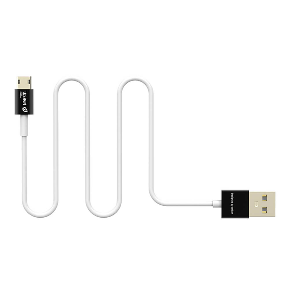 Wsken Micro USB Charging and Sync Aluminum Cable Double-sided Plug-in Data Cable For Android Phones And Tablets - Black
