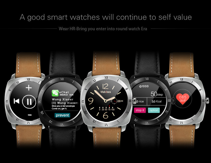 Makibes Wear HR MTK2502C Heart Rate Monitor Smart Watch Bluetooth 4.0 Gesture Control Siri Function For Android iOS - Black