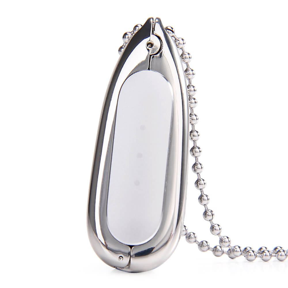 New Water Drop-shaped Metal Necklace Pendant Case for Xiaomi Miband / 1S Smart Bracelets - Silver