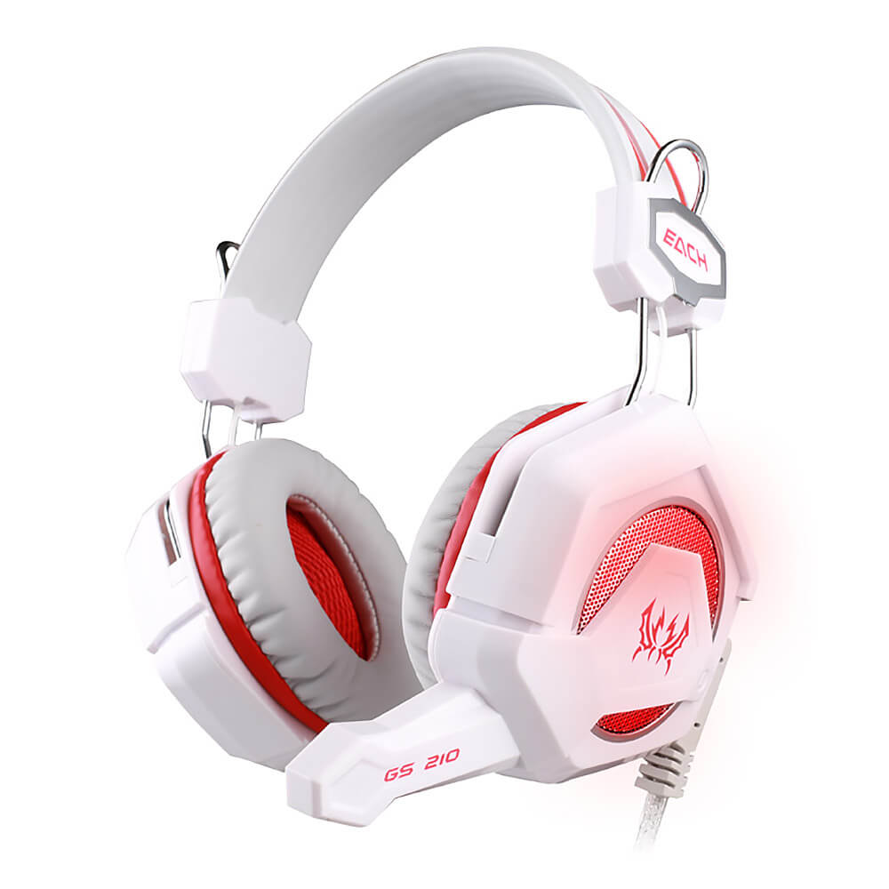 white and red headset