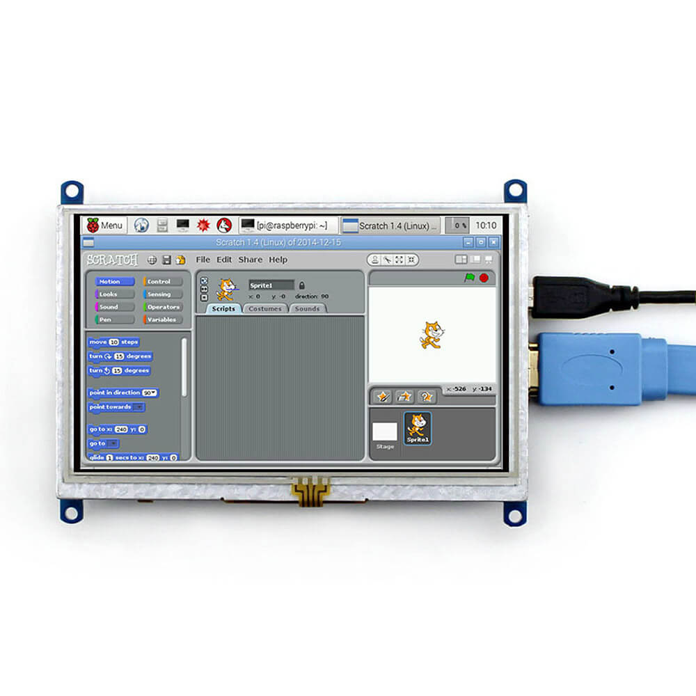 Raspberry Pi 3 Model B 5inch HDMI LCD (B) Bicolor Case 8GB Micro SD Card