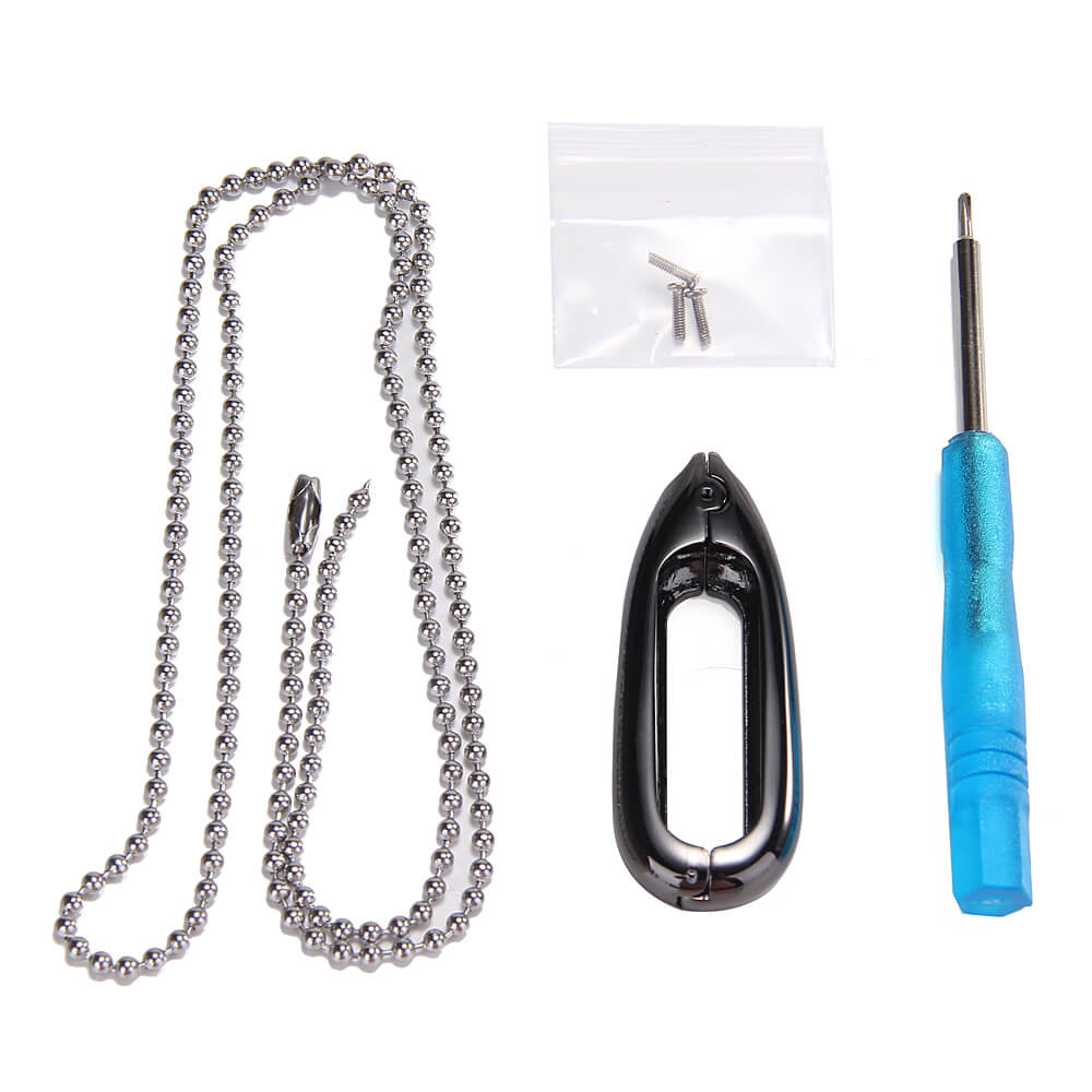 New Water Drop-shaped Metal Necklace Pendant Case for Xiaomi Miband / 1S Smart Bracelets - Black