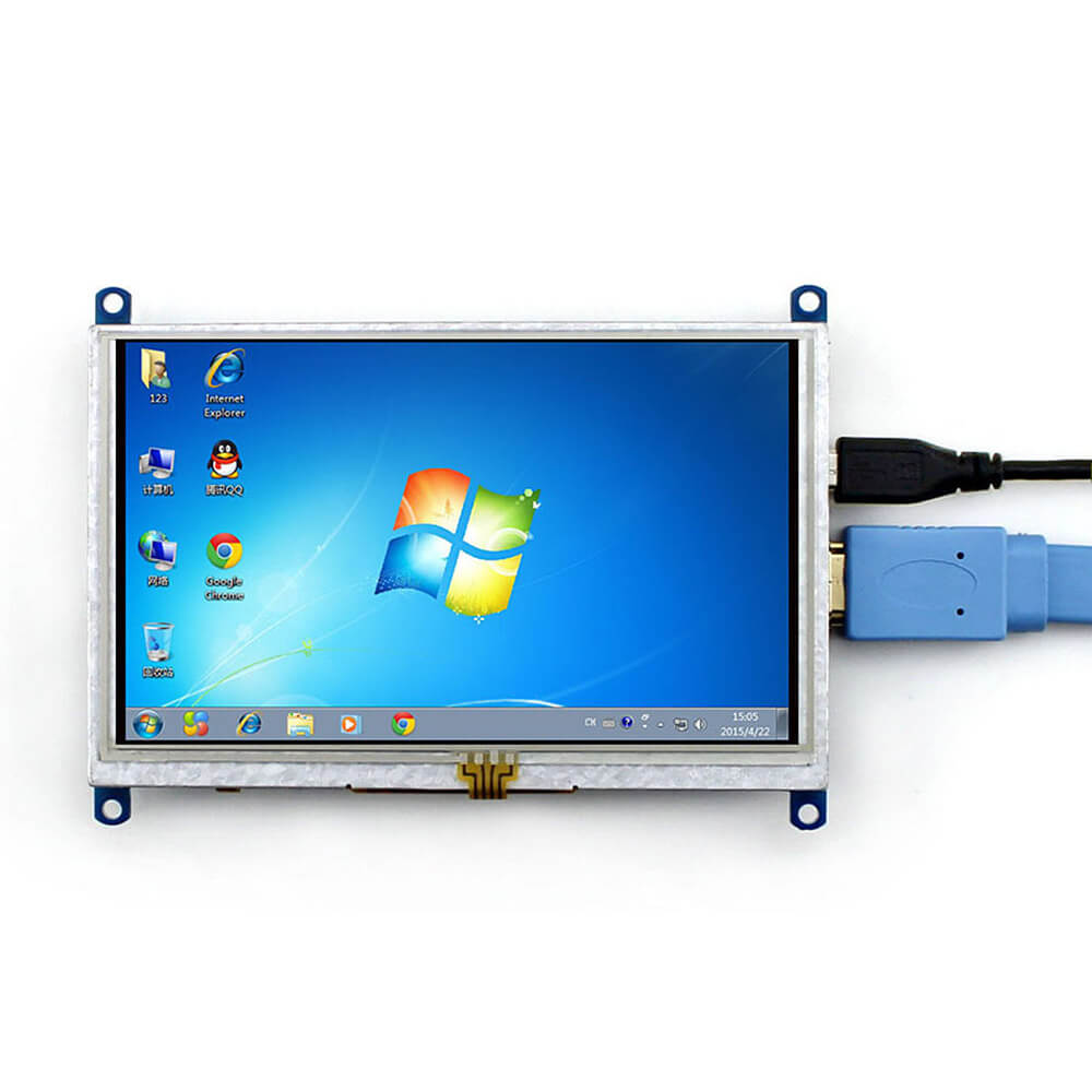 Raspberry Pi 3 Model B 5inch HDMI LCD (B) Bicolor Case 8GB Micro SD Card