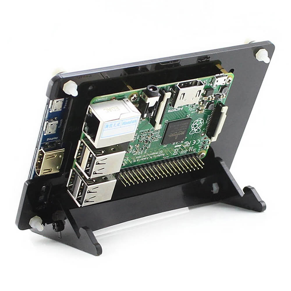 Raspberry Pi 3 Model B 5inch HDMI LCD (B) Bicolor Case 8GB Micro SD Card