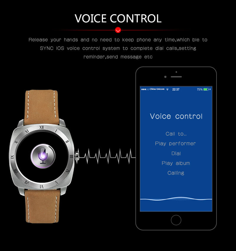Makibes Wear HR MTK2502C Heart Rate Monitor Smart Watch Bluetooth 4.0 Gesture Control Siri Function For Android iOS - Black