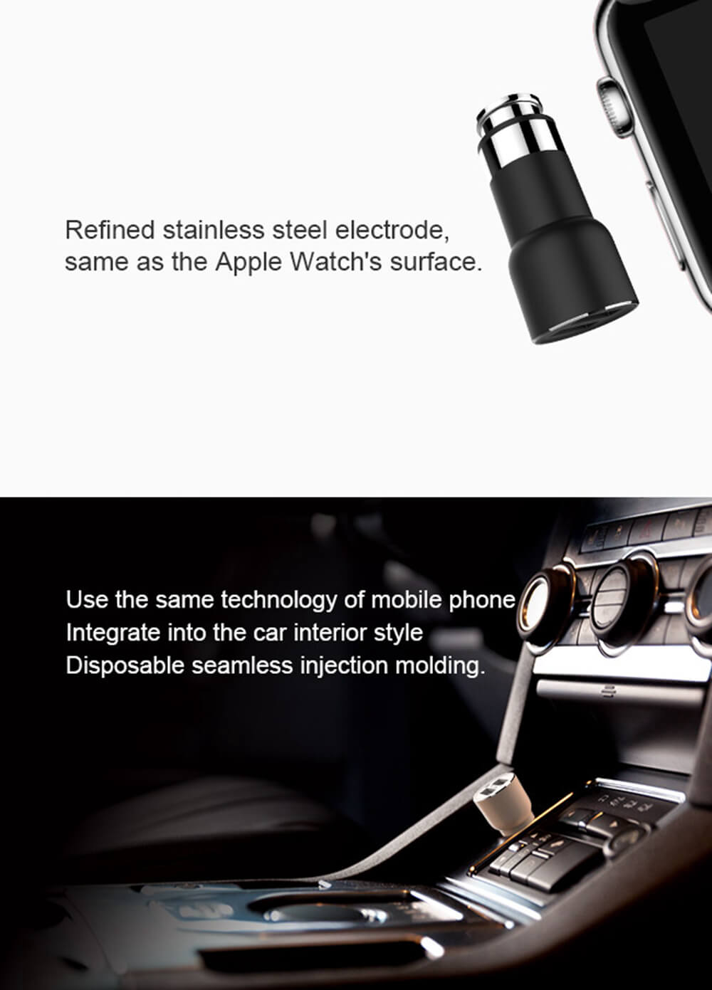 [Spain Stock]Original Xiaomi Roidmi 2S BFQ02RM Music Bluetooth Car Charger Car Player Answer Calls 2.4A Fast Charge Dual USB Interface FM Radio Compatible iOS and Anroid - Black