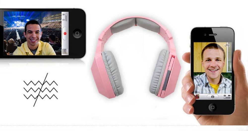 OVLENG V8/5 V8-5 Bluetooth Wireless Stereo Headset Movie Game Headphone - Pink