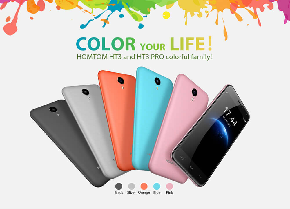 HOMTOM HT3 5.0inch 2.5D Arc Edge HD Screen Smartphone Android 5.1 1GB RAM 8GB ROM MT6580A Quad Core 3000mAh - Orange