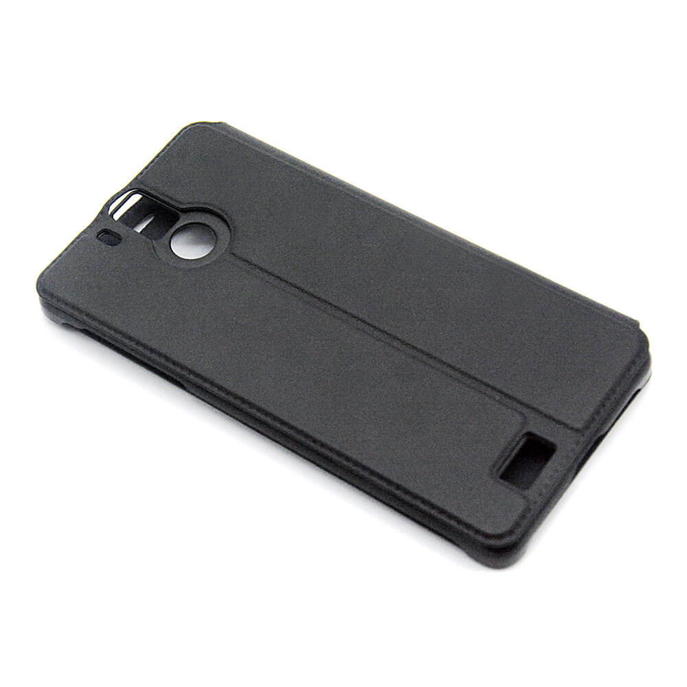 [HK Stock]Original Leather Case For OUKITEL K6000 Pro Protective Flip Phone Case With Window And PC Back Cover - Black