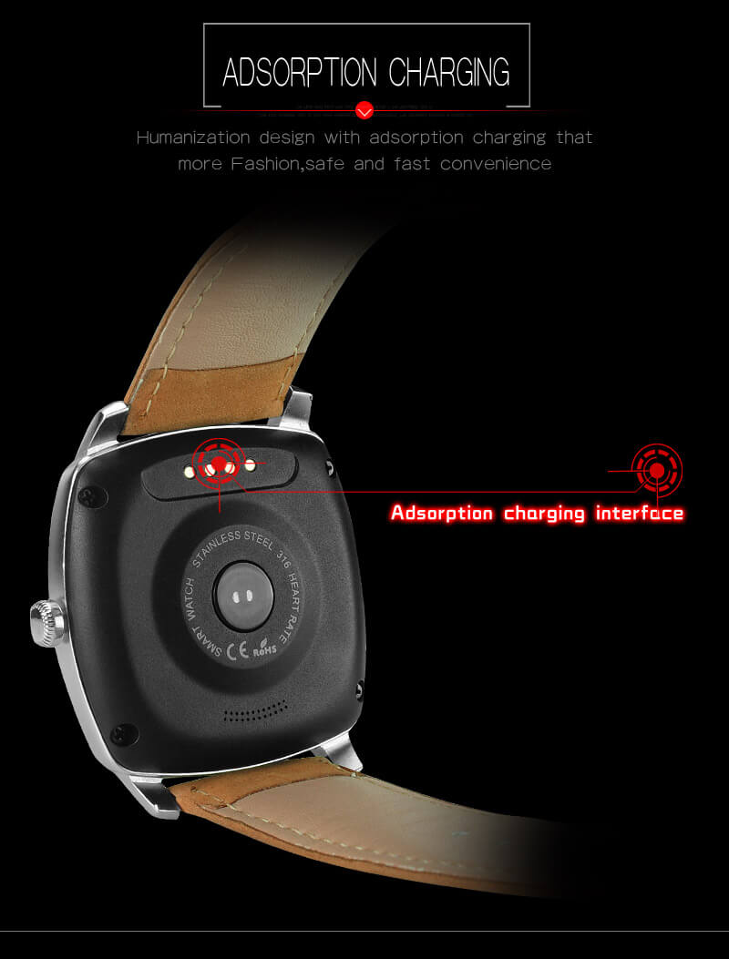 Makibes Wear HR MTK2502C Heart Rate Monitor Smart Watch Bluetooth 4.0 Gesture Control Siri Function For Android iOS - Black