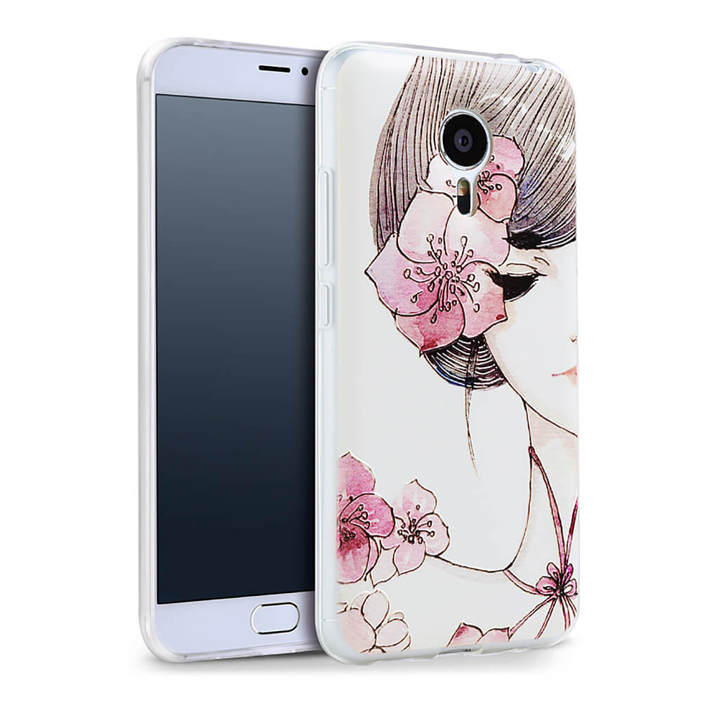 Back Case For MEIZU M3 Note/MEILAN NOTE 3 3D Stereoscopic Relief Phone Case TPU Soft Back Cover - Flower Girl