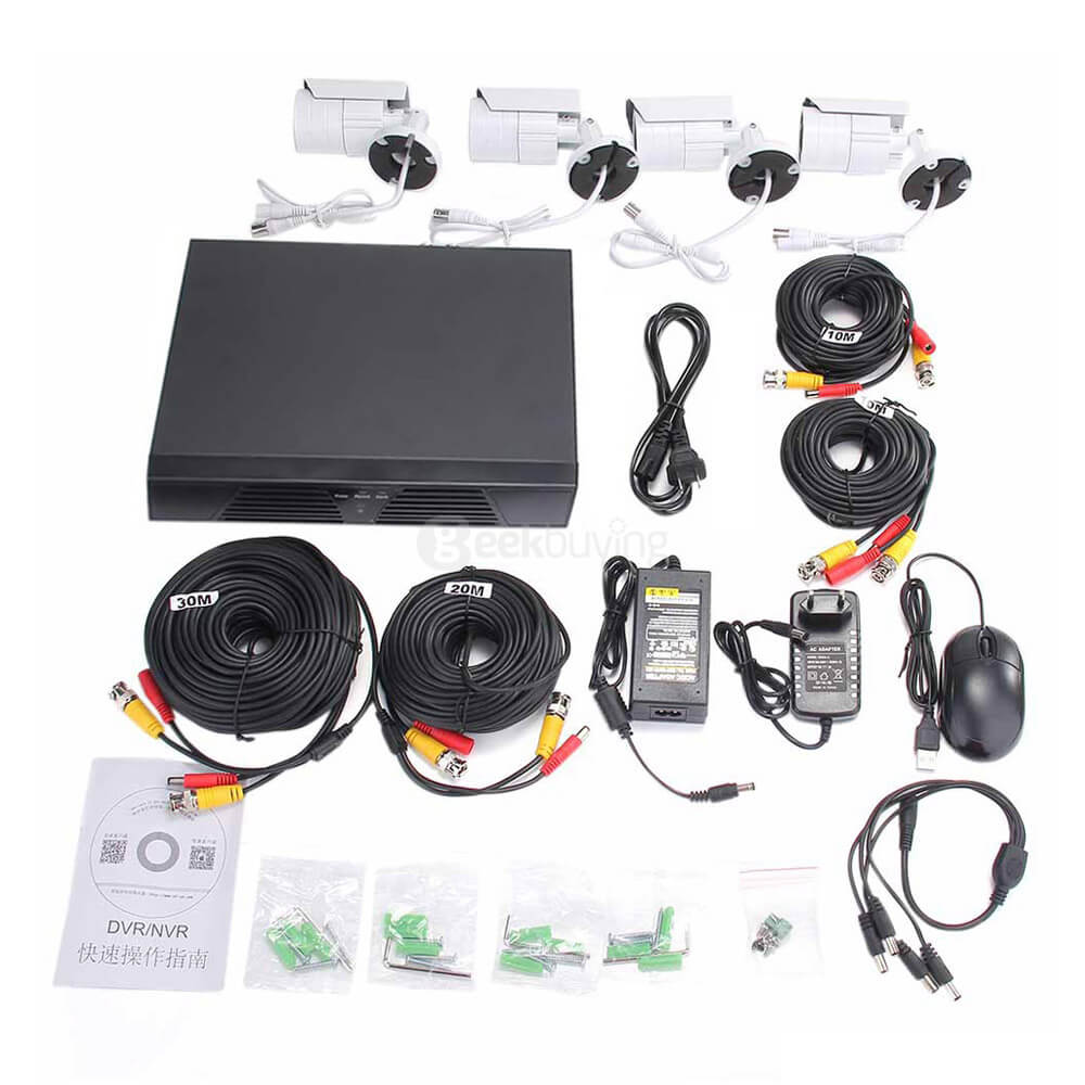 H.264 1/4' Color CMOS Weatherproof Surveillance DVR Kit with 24 LEDs ...