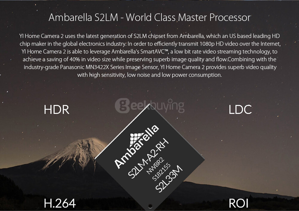 [HK Stock] Official US Edition Yi Home Camera 2 FHD 1080P Ambarella S2LM 130 Wide Angles Gesture Recognition Human Detection Yi Smart WiFi Camera 2 - White