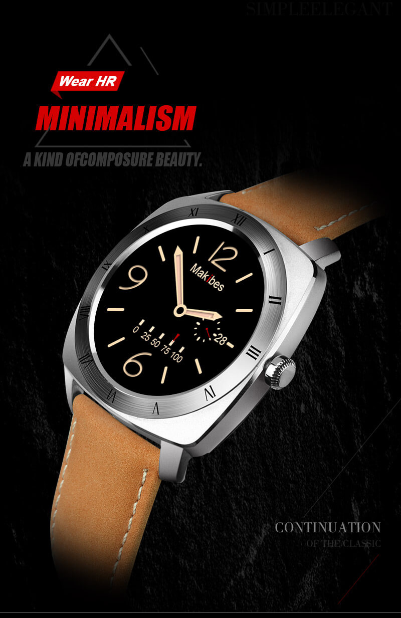 Makibes Wear HR MTK2502C Heart Rate Monitor Smart Watch Bluetooth 4.0 Gesture Control Siri Function For Android iOS - Black