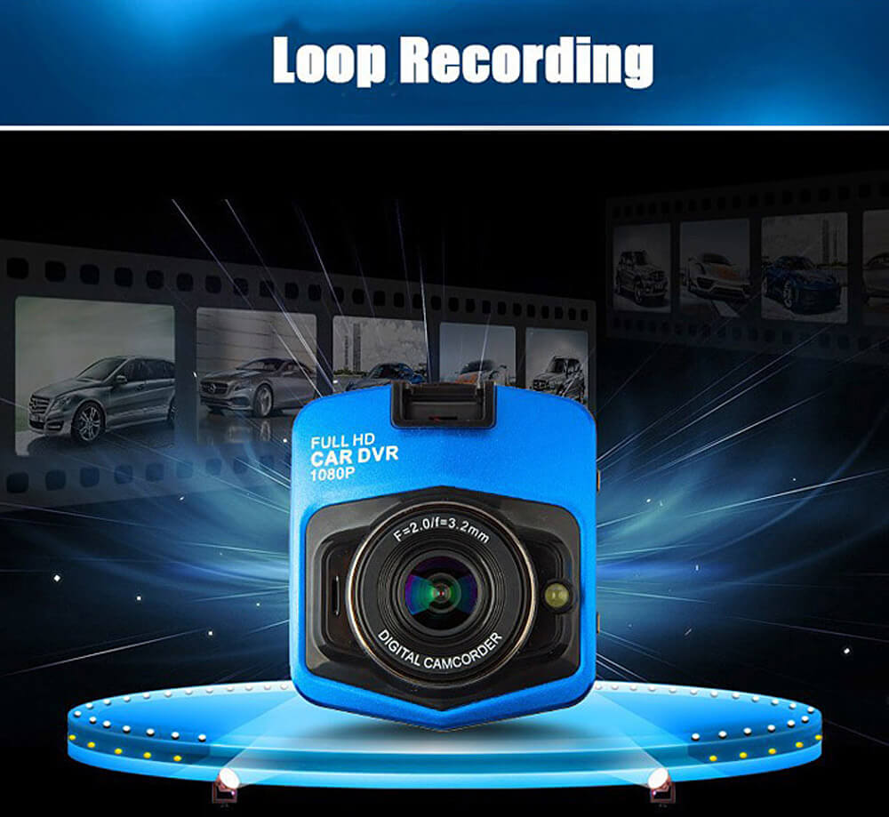GT300 720P 2.4inch Car Dashcam Video Recorder Generalplus 1248 CMOS Image Sensor 120 Degree View Angle Night View Car DVR - Black