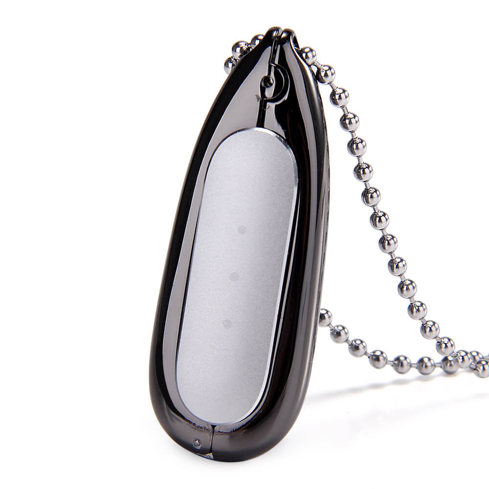 New Water Drop-shaped Metal Necklace Pendant Case for Xiaomi Miband / 1S Smart Bracelets - Black