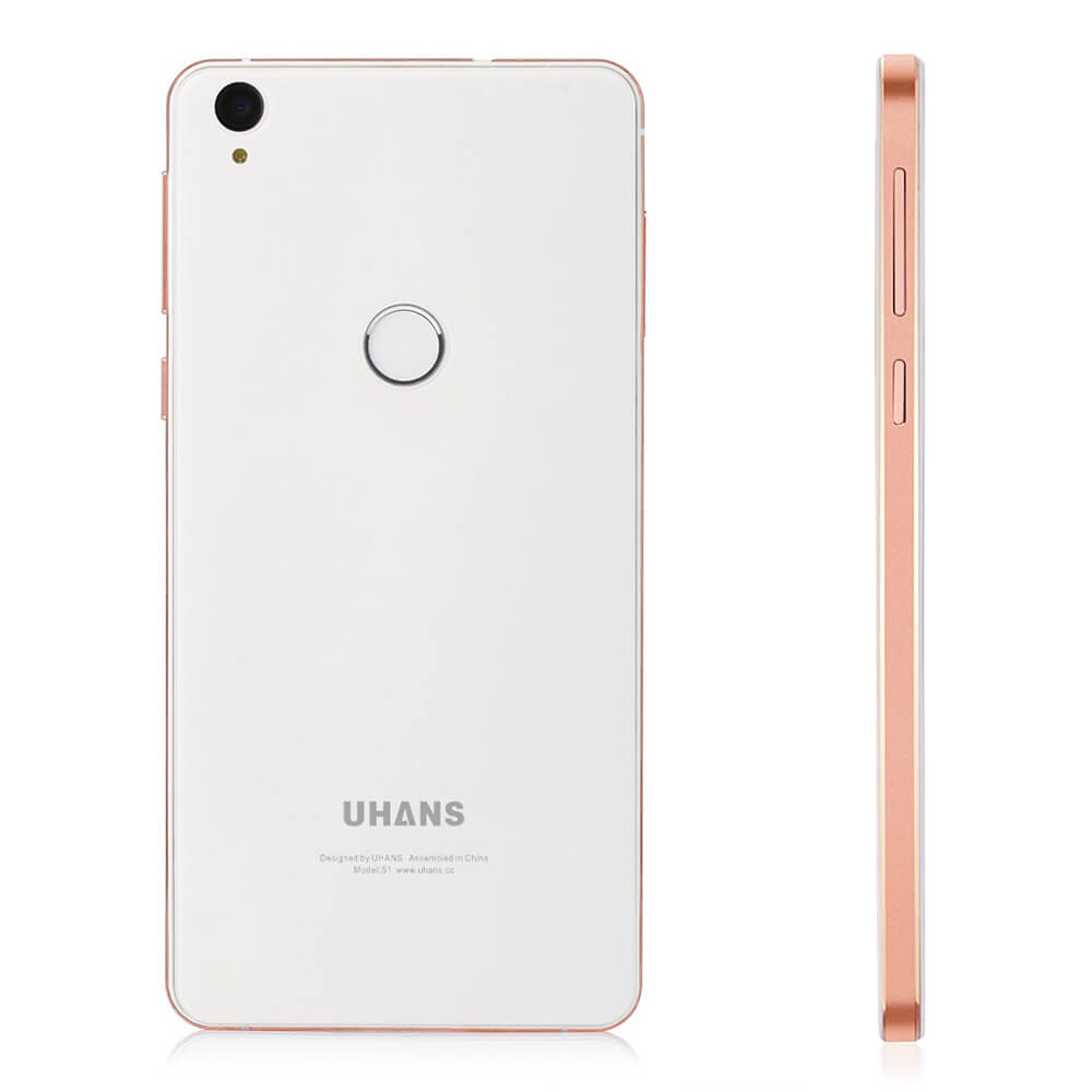 UHANS S1 5.0 Inch 2.5D HD 4G LTE Freeme 6.1OS Android 6.0 3GB 32GB Smartphone 64bit MTK6753 Octa Core 1.3GHz 8.0MP 16.0MP Touch ID - White
