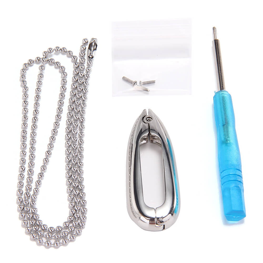 New Water Drop-shaped Metal Necklace Pendant Case for Xiaomi Miband / 1S Smart Bracelets - Silver