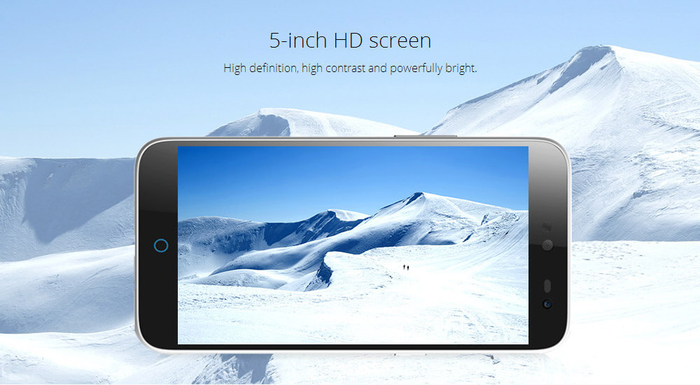 ZTE Blade A1 5.0inch HD Android 5.1 2GB 16GB Smartphone MTK6735 1.3GHz Quad Core Touch ID OTG 13MP 8MP - White