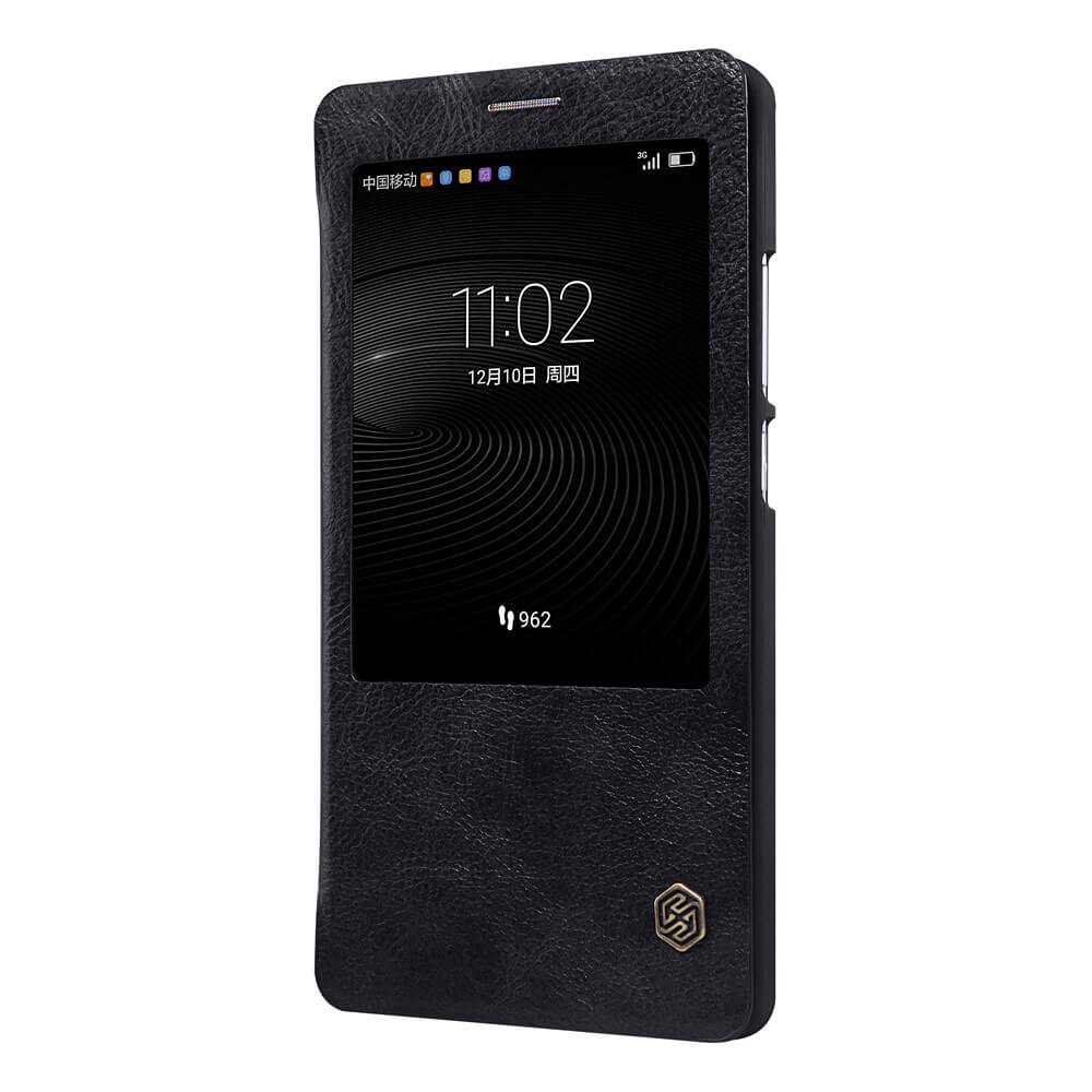 NILLKIN Leather Case For HUAWEI Ascend Mate 8 Protective Flip Cover Phone Shell Smart Sleep With Window - Black