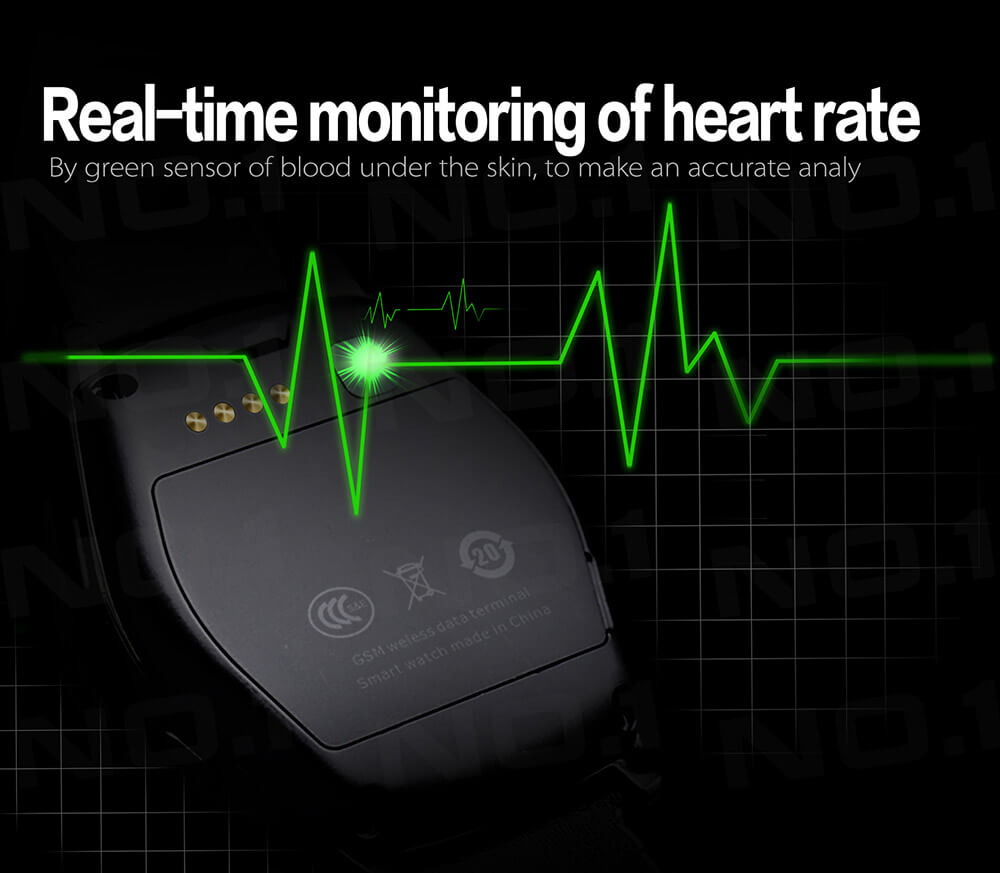 No.1 G4 MTK6261 Smartwatch Phone Heart Rate Monitor Fitness Tracker Support 2G SIM/TF Card For Android (Leather Band) - Black