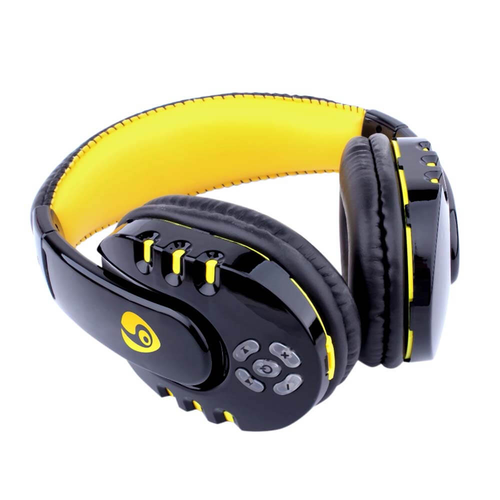 OVLENG V8 Wireless Bluetooth Game Headset Movie Gaming Headphone for Phone PC Tablet Laptop - Black+Yellow
