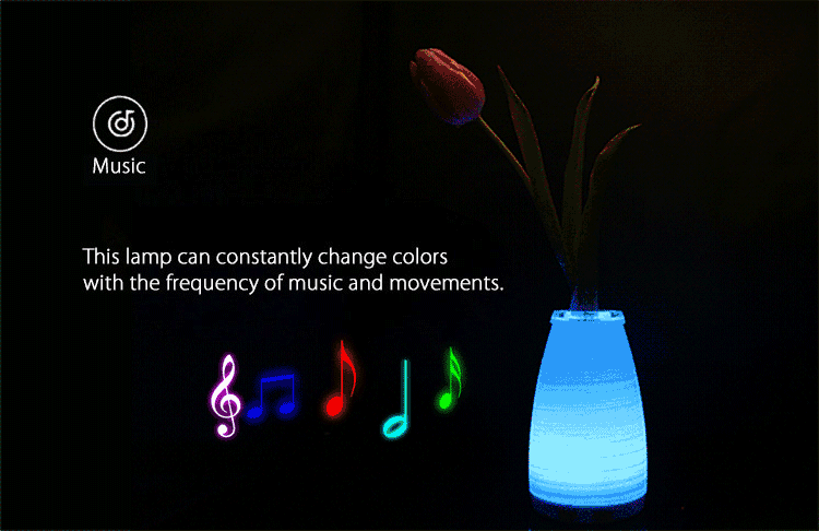 Doonne Smart Cordless Flower Arrangement Lamp Lantern Bedside Lamp with Bluetooth Remote Control