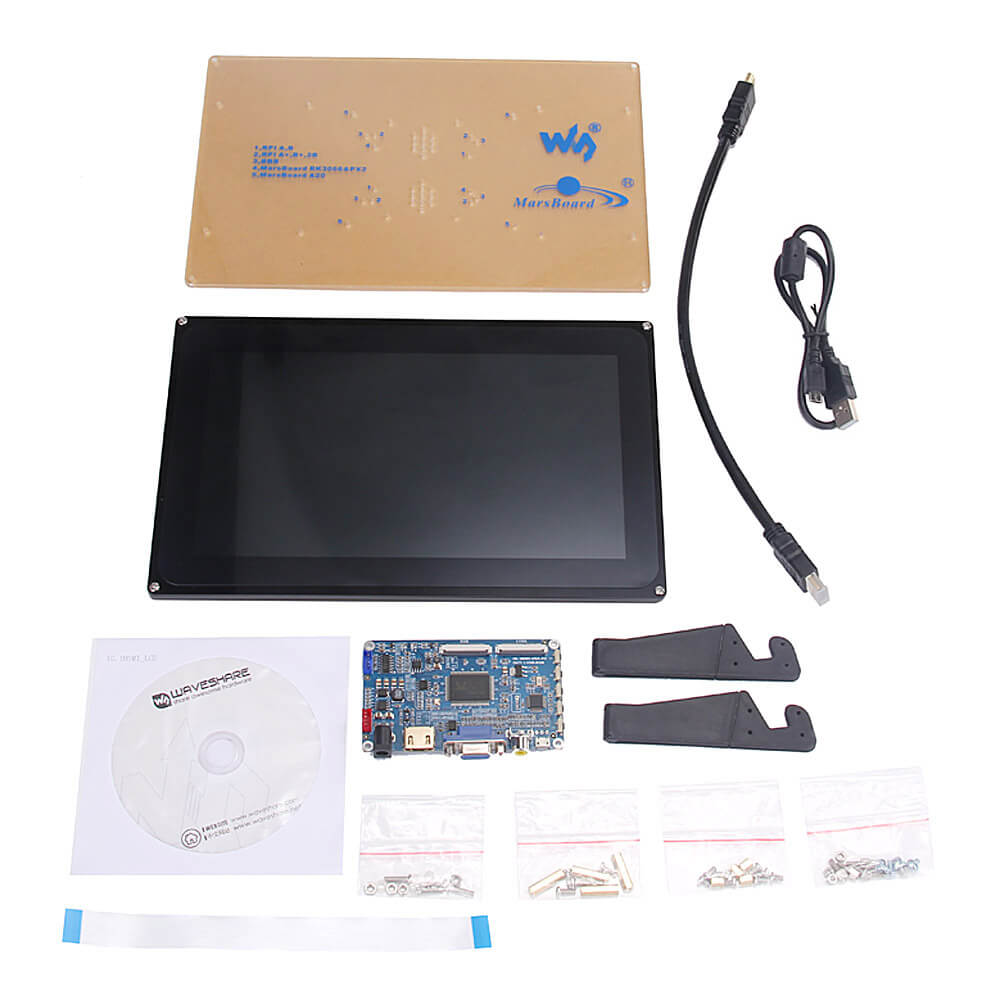10.1 inch Capacitive Touch Screen LCD 1024*600 HDMI with Bicolor Case for Raspberry Pi/BB BLACK/PC Systems - EU