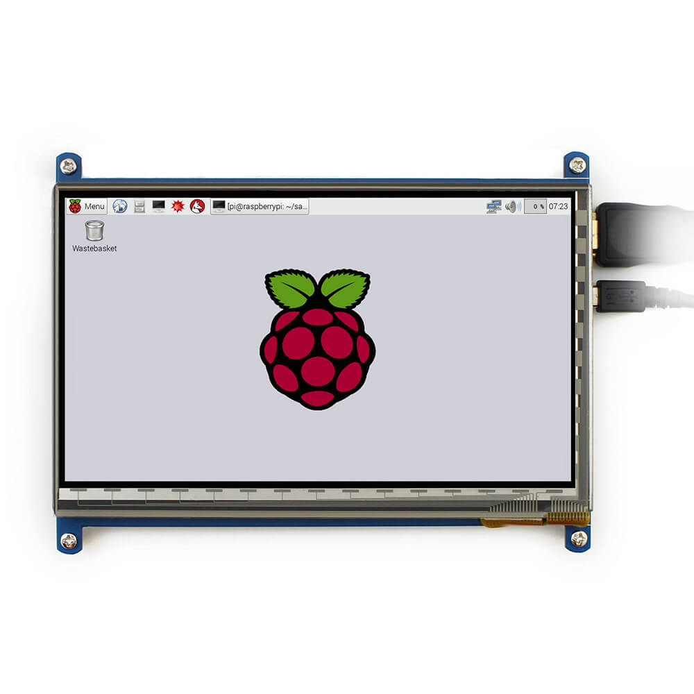 Raspberry Pi 3 Model B + 7inch HDMI LCD (C) + Bicolor Case + 8GB Micro SD Card + Power Adapter