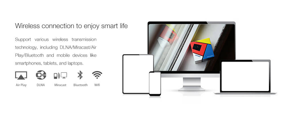 DOOGEE P1 1000LM DLP Projector 2.4G WiFi 1G/8G Bluetooth 4.0 4800mAh Miracast DLNA - Rainbow