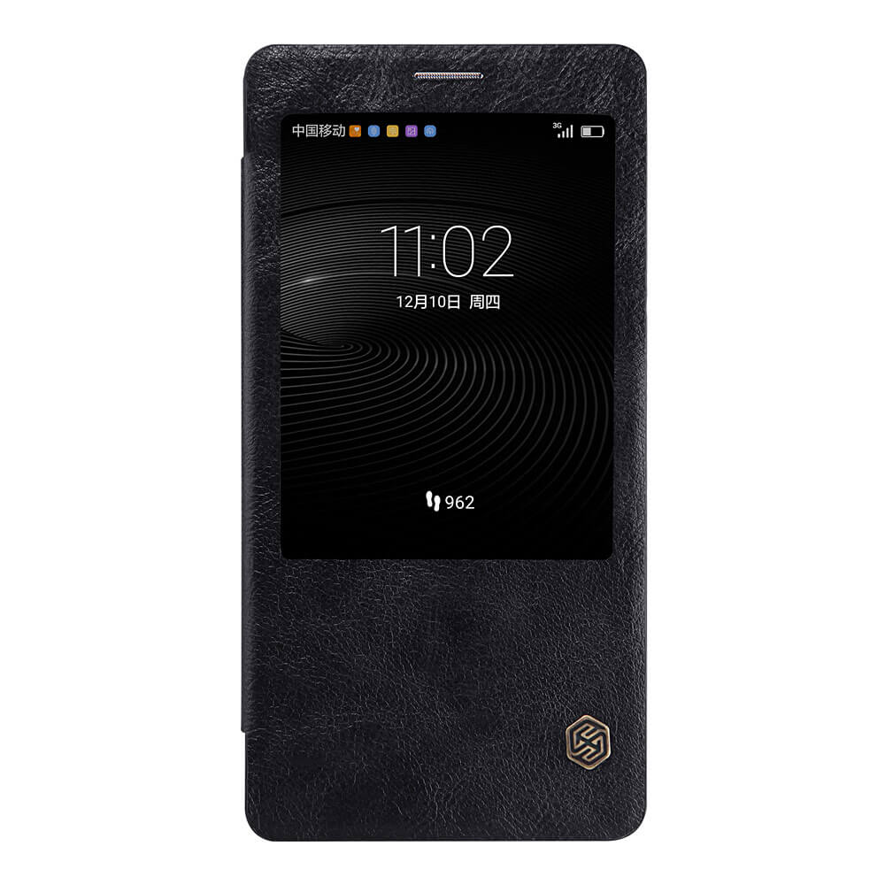 NILLKIN Leather Case For HUAWEI Ascend Mate 8 Protective Flip Cover Phone Shell Smart Sleep With Window - Black