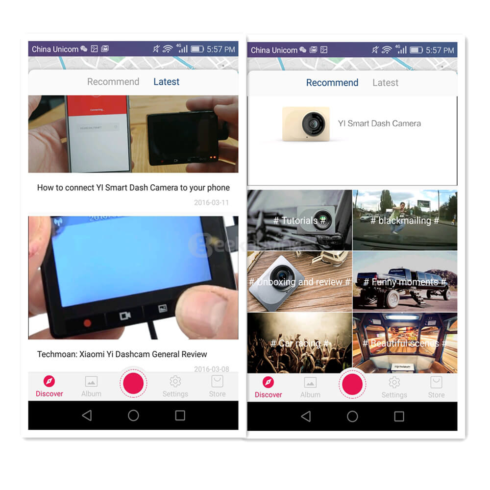 [International Edition] Xiaoyi Yi Smart Car DVR Dash Camera (Gold) + Car Suction Cup + 16GB Micro SD Card