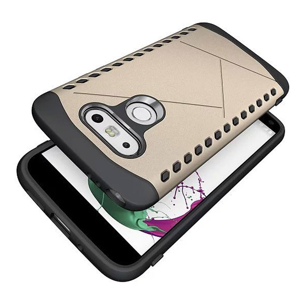 Phone Case For LG G5 TPU + PC Protective Back Cover Shockproof Phone Shell - Gold