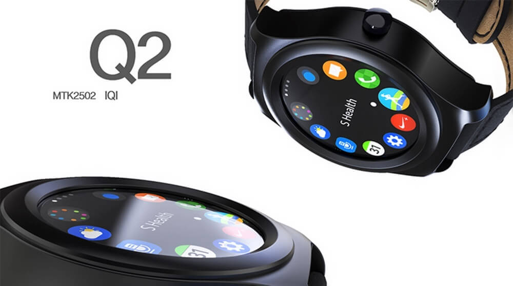 IQI Q2 MTK2502C Heart Rate Monitor Smartwatch Bluetooth 4.0 IP54 Activity Fitness Tracker Remote Control For Androind iOS - Black