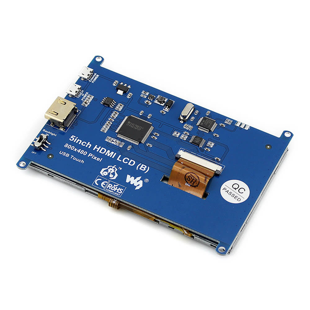 Raspberry Pi 3 Model B 5inch HDMI LCD (B) Bicolor Case 8GB Micro SD Card