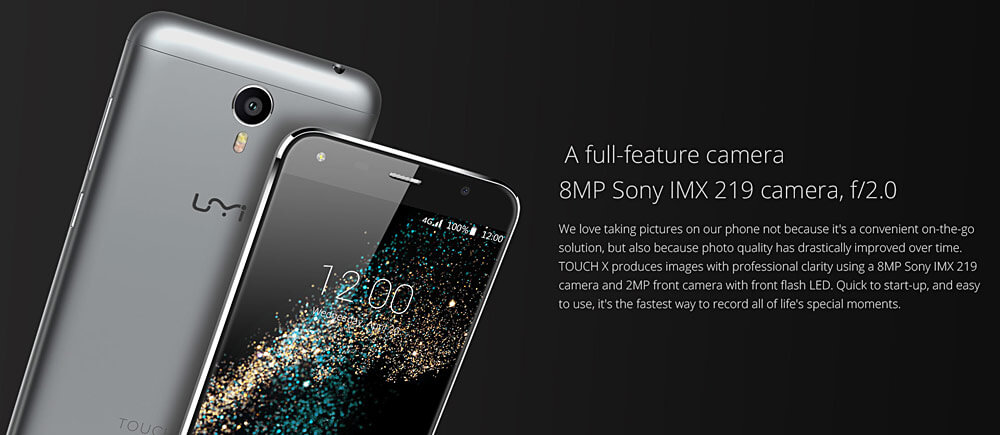 UMI TOUCH X 5.5inch 2.5D FHD 4G LTE Android 6.0 2GB 16GB Smartphone 64bit MTK6735A Quad-Core 1.3GHz 5.0MP 13.0MP 4000mAh OTG Metal Body - Gold