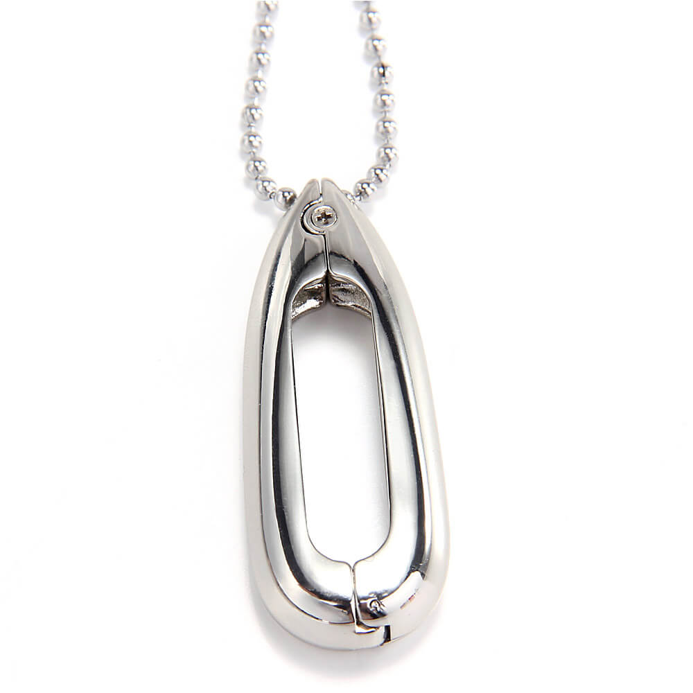 New Water Drop-shaped Metal Necklace Pendant Case for Xiaomi Miband / 1S Smart Bracelets - Silver