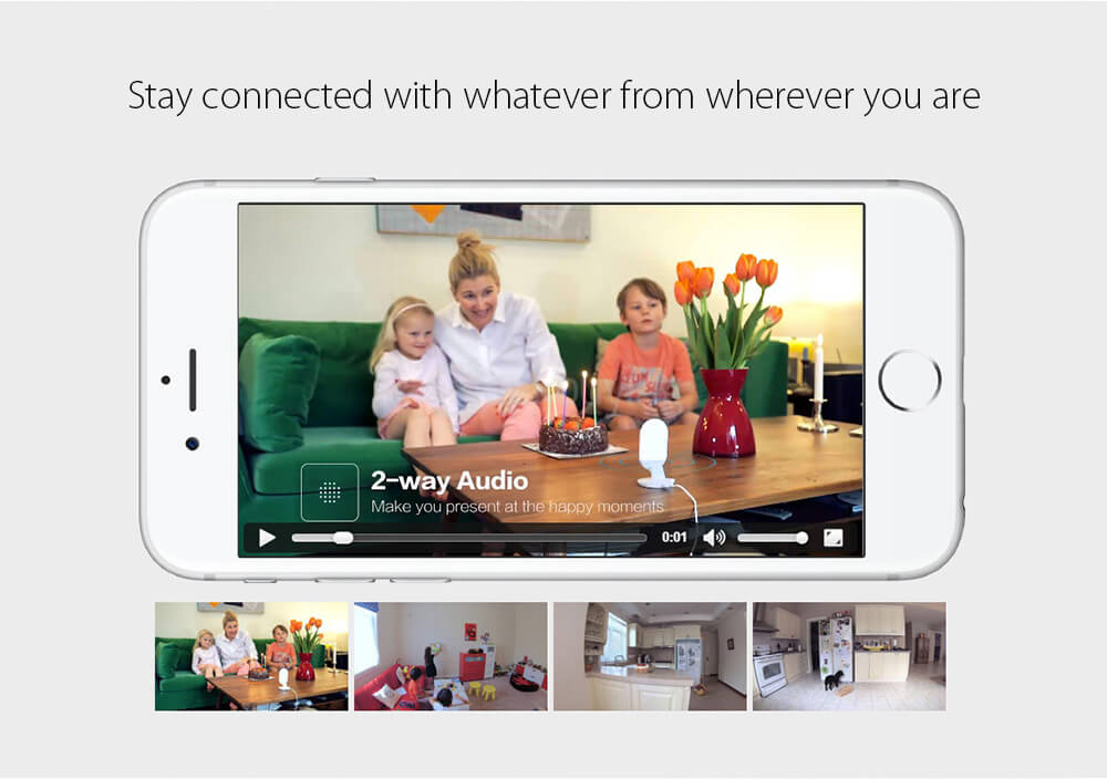 [HK Stock] Official EU Edition Yi Home Camera 2 FHD 1080P Ambarella S2LM 130 Wide Angles Gesture Recognition Human Detection Yi Smart WiFi Camera 2 - White