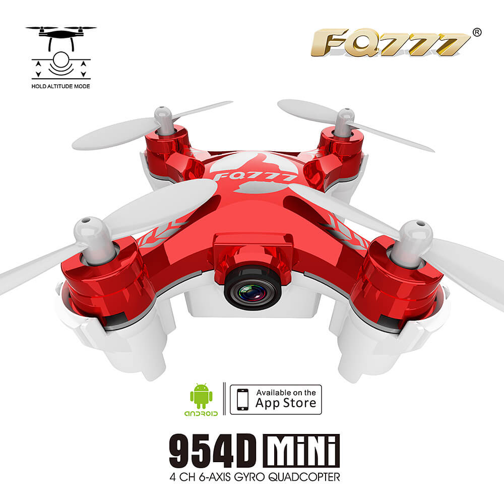 FQ777-954D WIFI FPV Camera Altitude Hold Mode 3D Flip 6-AXIS GYRO RC Nano Quadcopter BNF - Red