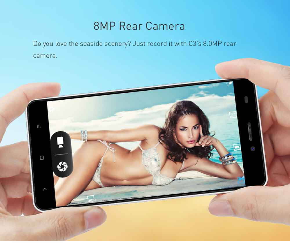 [HK Stock]OUKITEL C3 5.0 Inch HD Screen Android 6.0 MT6580A 3G Smartphone 1GB RAM 8GB ROM Quad Core 1.3GHz 8.0MP Camera WIFI GPS - White