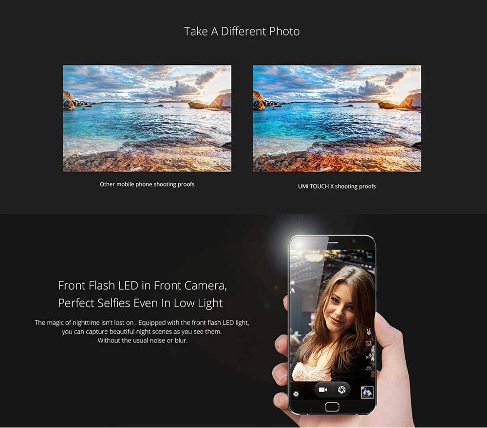 UMI TOUCH X 5.5inch 2.5D FHD 4G LTE Android 6.0 2GB 16GB Smartphone 64bit MTK6735A Quad-Core 1.3GHz 5.0MP 13.0MP 4000mAh OTG Metal Body - Gray